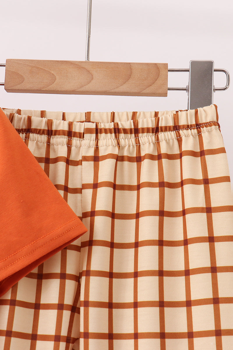 Made to Worship Embroidery Grid Pants Set