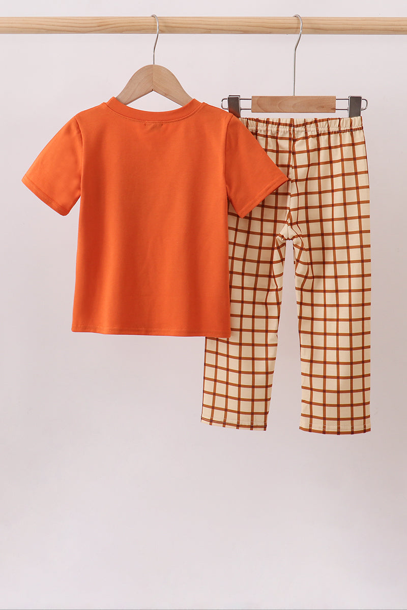 Made to Worship Embroidery Grid Pants Set