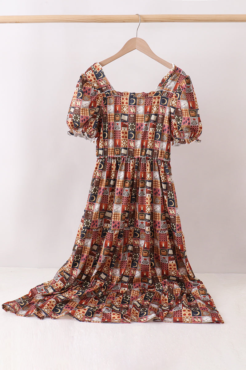 Brown Made to Worship Mom Dress