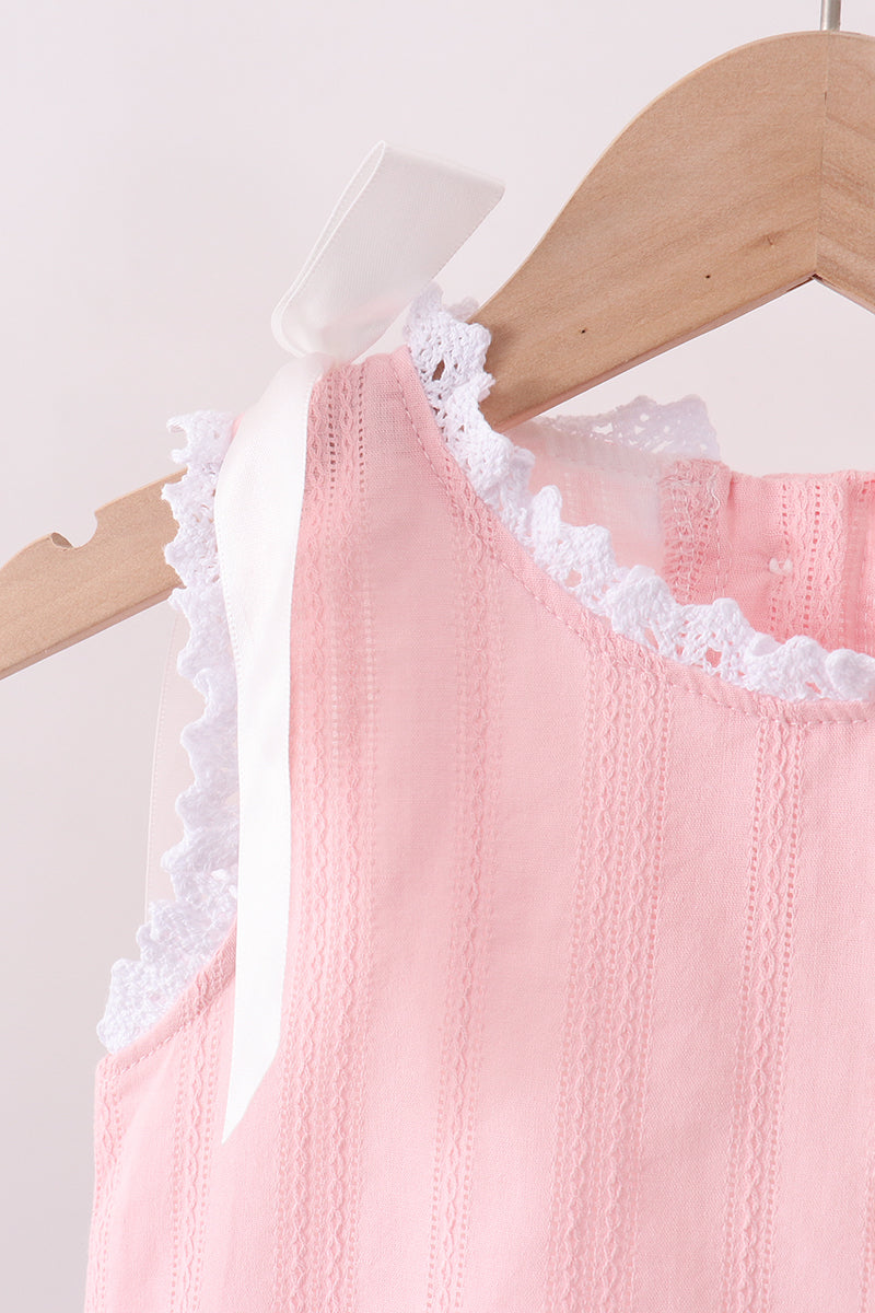 Pink Lace Jacquard Bloomer Set