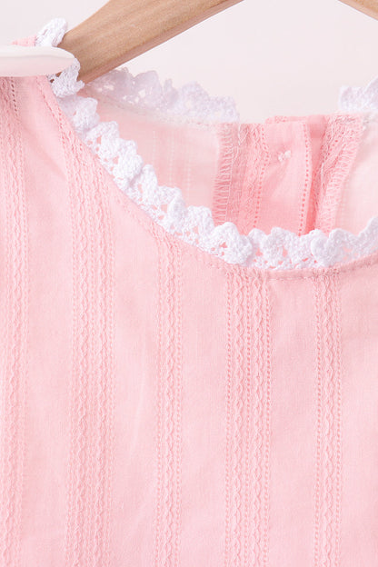 Pink Lace Ruffle Pants Set
