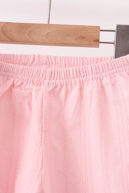 Pink Lace Ruffle Pants Set