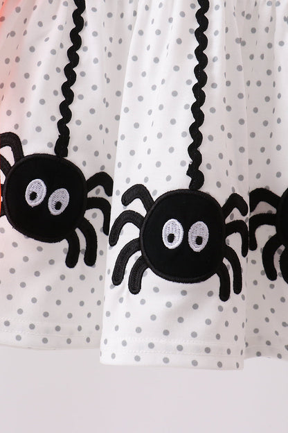 Black Spider Embroidery Ruffle Bloomer Set
