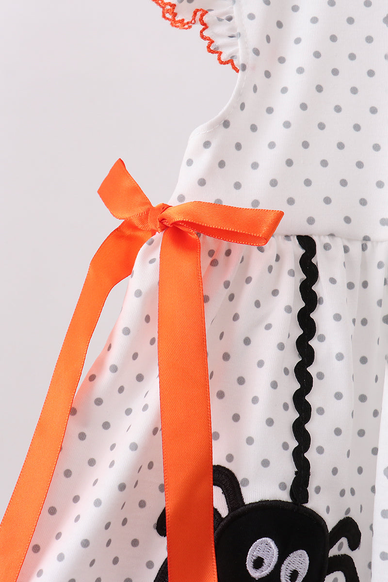 Black Spider Embroidery Ruffle Bloomer Set