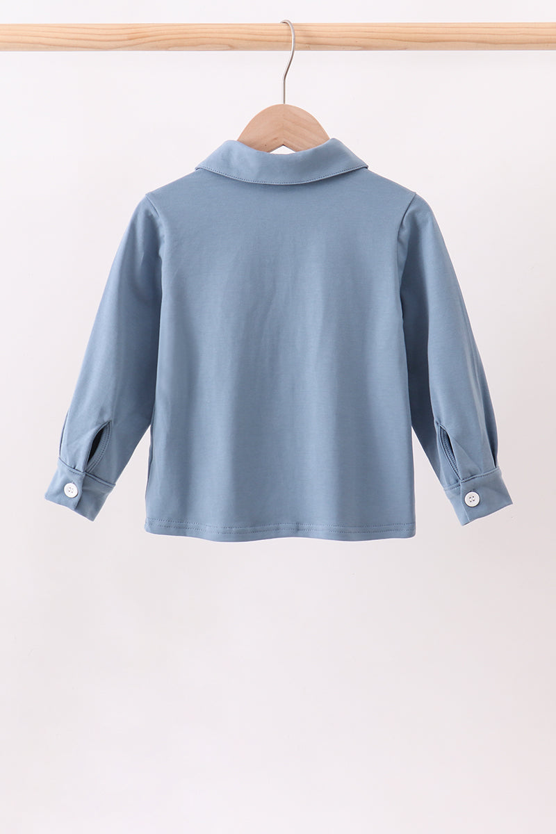 Blue Button Down Pocket Shirt