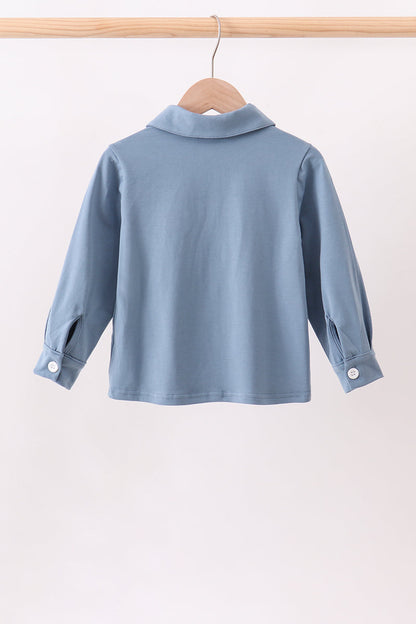 Blue Button Down Pocket Shirt