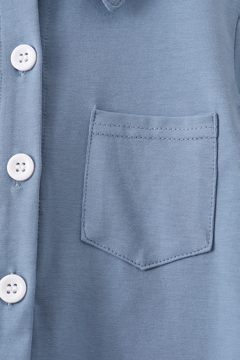 Blue Button Down Pocket Shirt