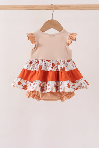 Floral Pumpkin Embroidery Ruffle Bubble