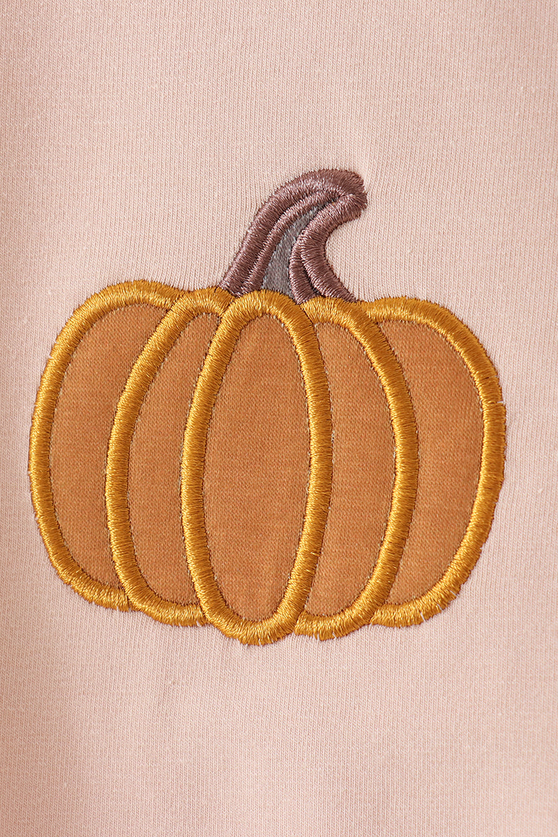 Pumpkin Embroidery Shorts Set