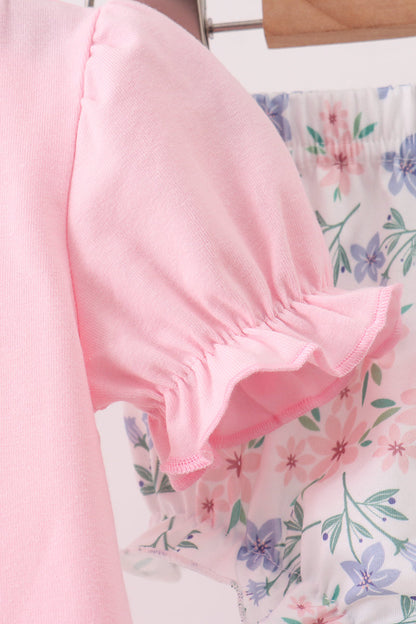 Pink Piggy Applique Bloomer Set