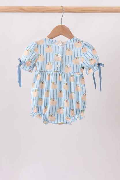 Blue Pumpkin Embroidery Ruffle Bubble
