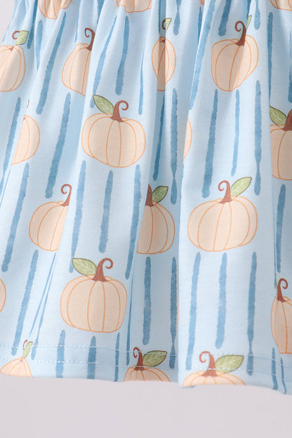 Gray Pumpkin Ruffle Shorts Set