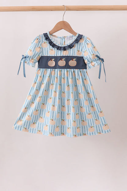 Blue Pumpkin Embroidery Ruffle Dress