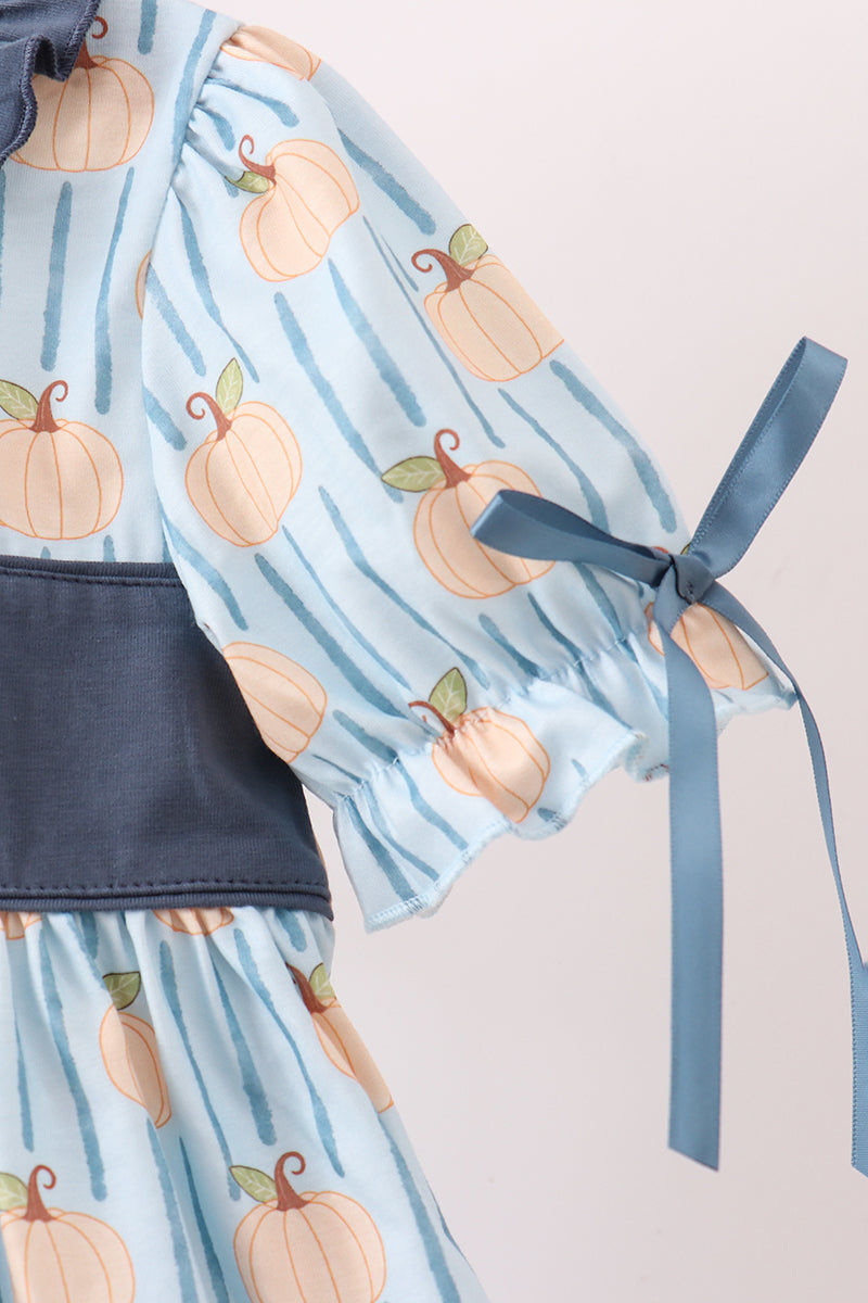 Blue Pumpkin Embroidery Ruffle Dress