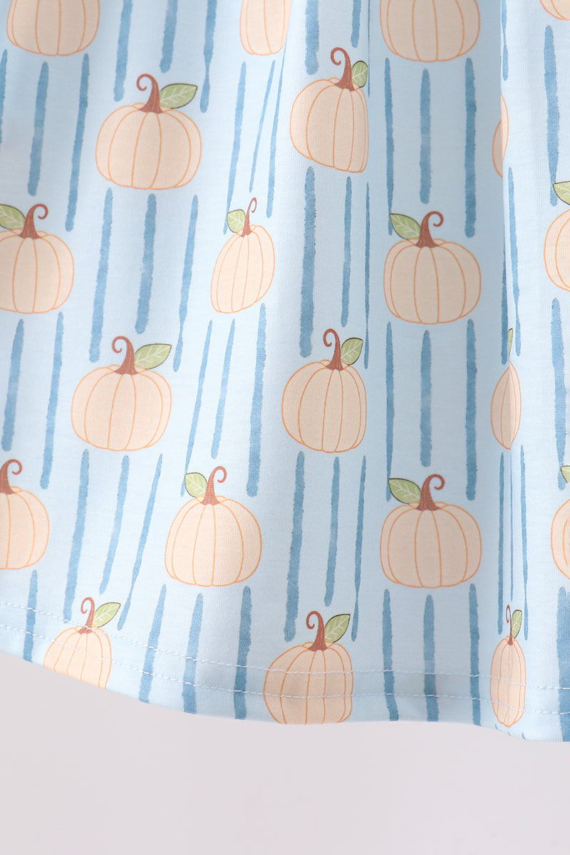 Blue Pumpkin Embroidery Ruffle Pants Set