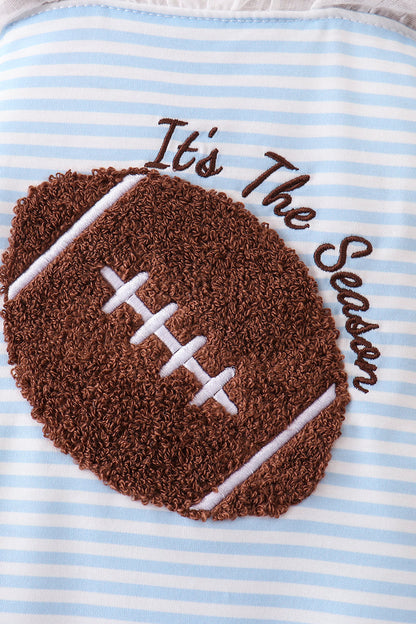 Blue Football French Knot Stripe Lace Bubble