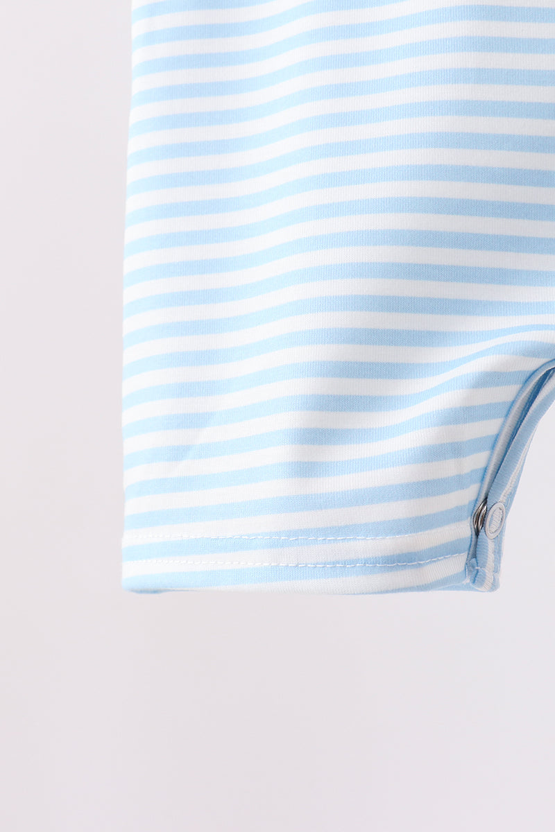 Blue Stripe Football French Knot Jon Jon