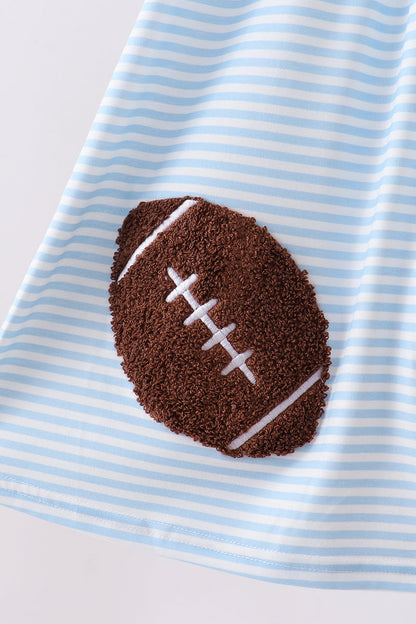 Blue Stripe Football French Knot Dress