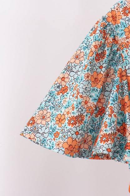 Orange Floral Mom Dress