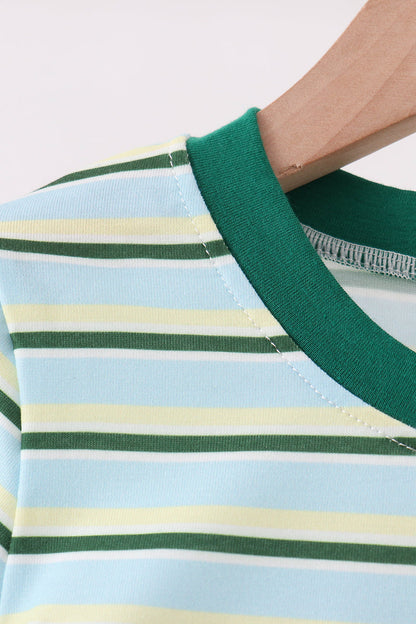 Blue Stripe Mallard Applique Top