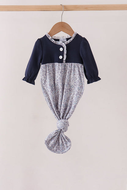 Navy Floral Gown