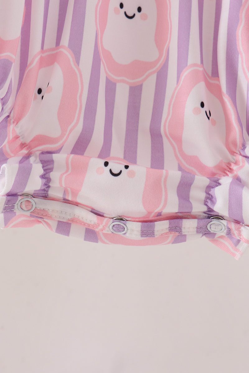 Purple Ghost Smocked Ruffle Bubble