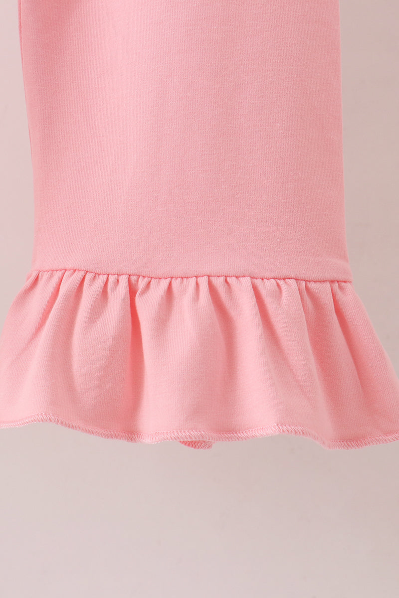 Purple Ghost Smocked Ruffle Pants Set