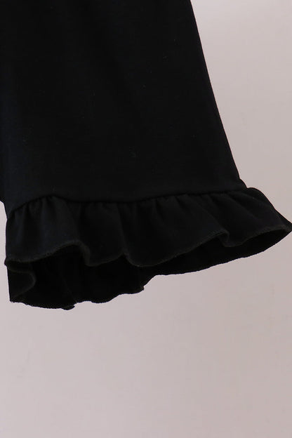 Purple Spooky cute Smocked Ruffle Shorts Set