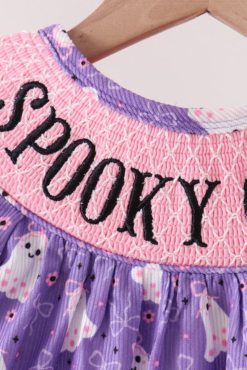 Purple Spooky Cute Smocked Dress