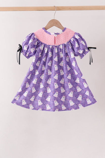 Purple Spooky Cute Smocked Dress