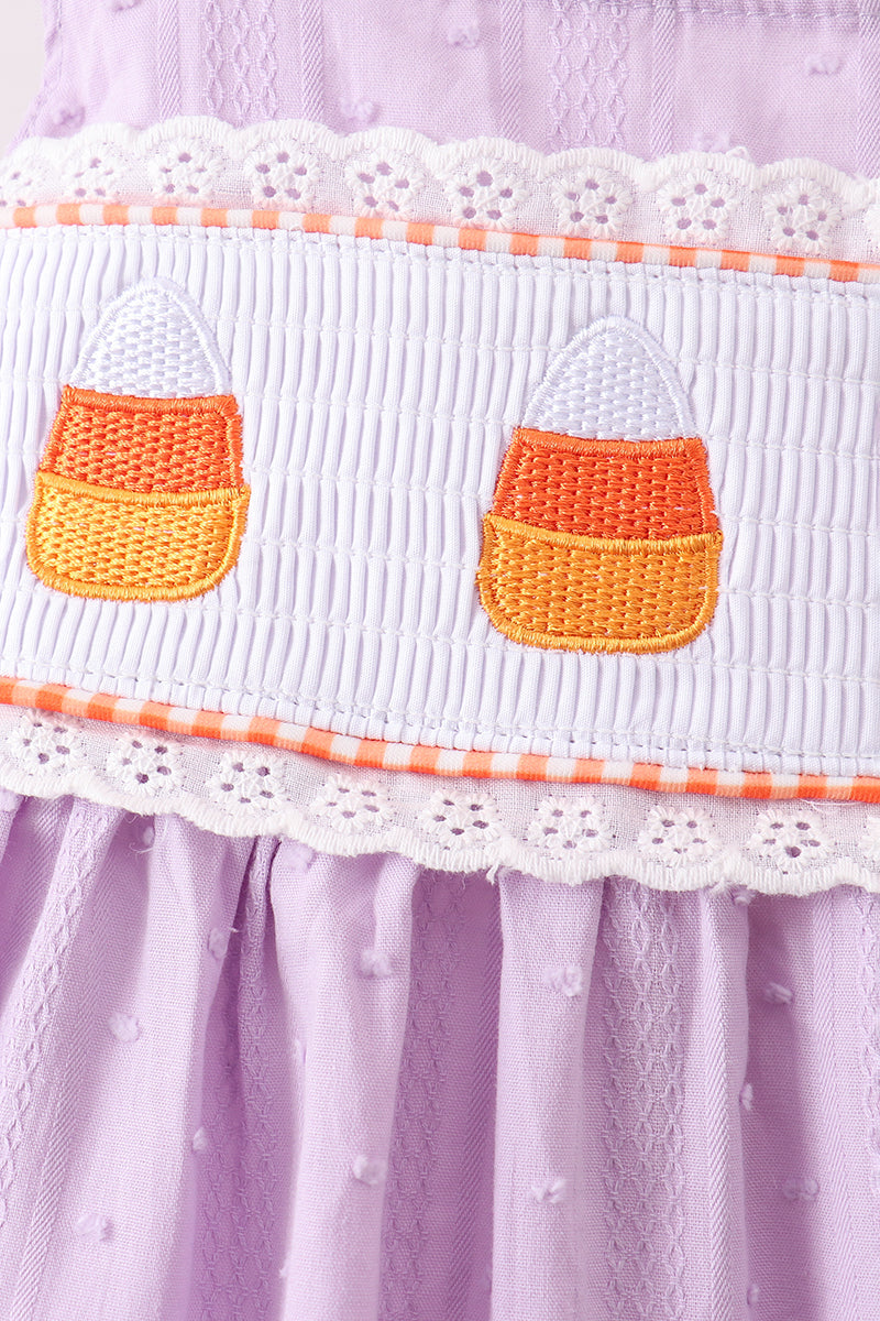 Purple Candy Smocked Ruffle Shorts Set