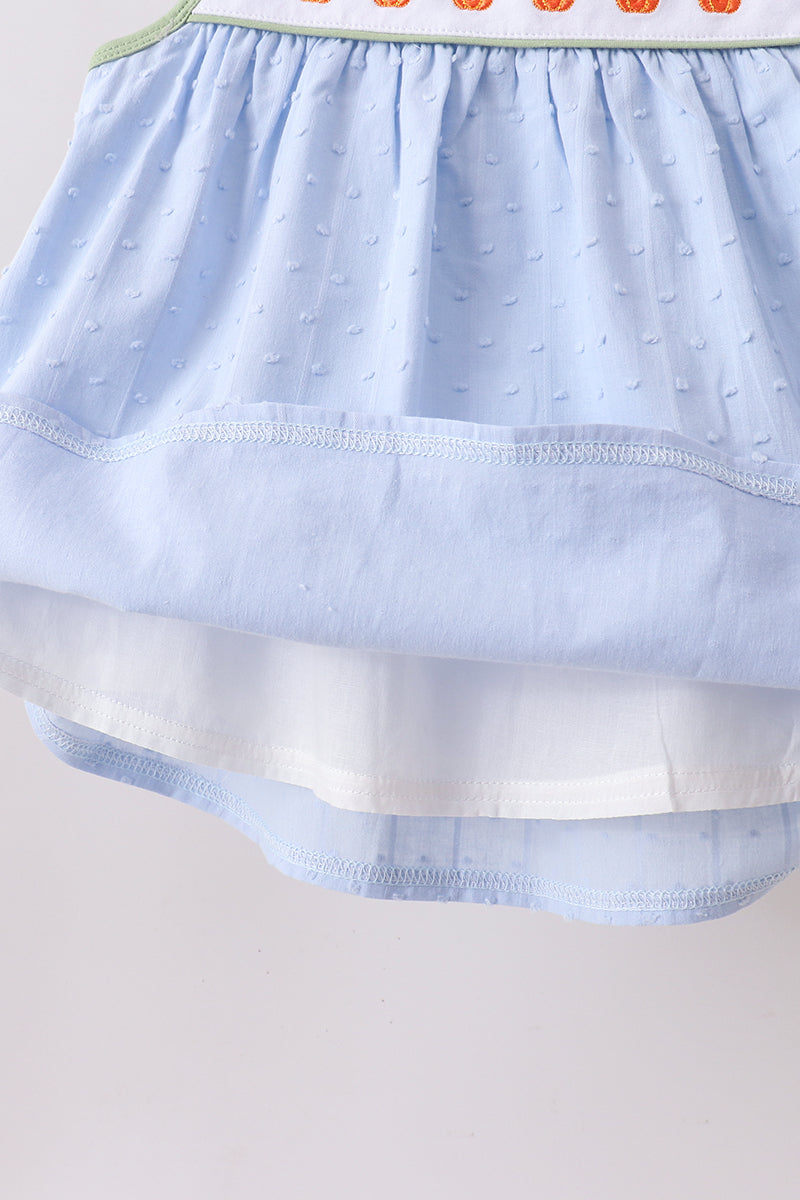 Blue Pumpkin Embroidery jacquard Ruffle Shorts Set