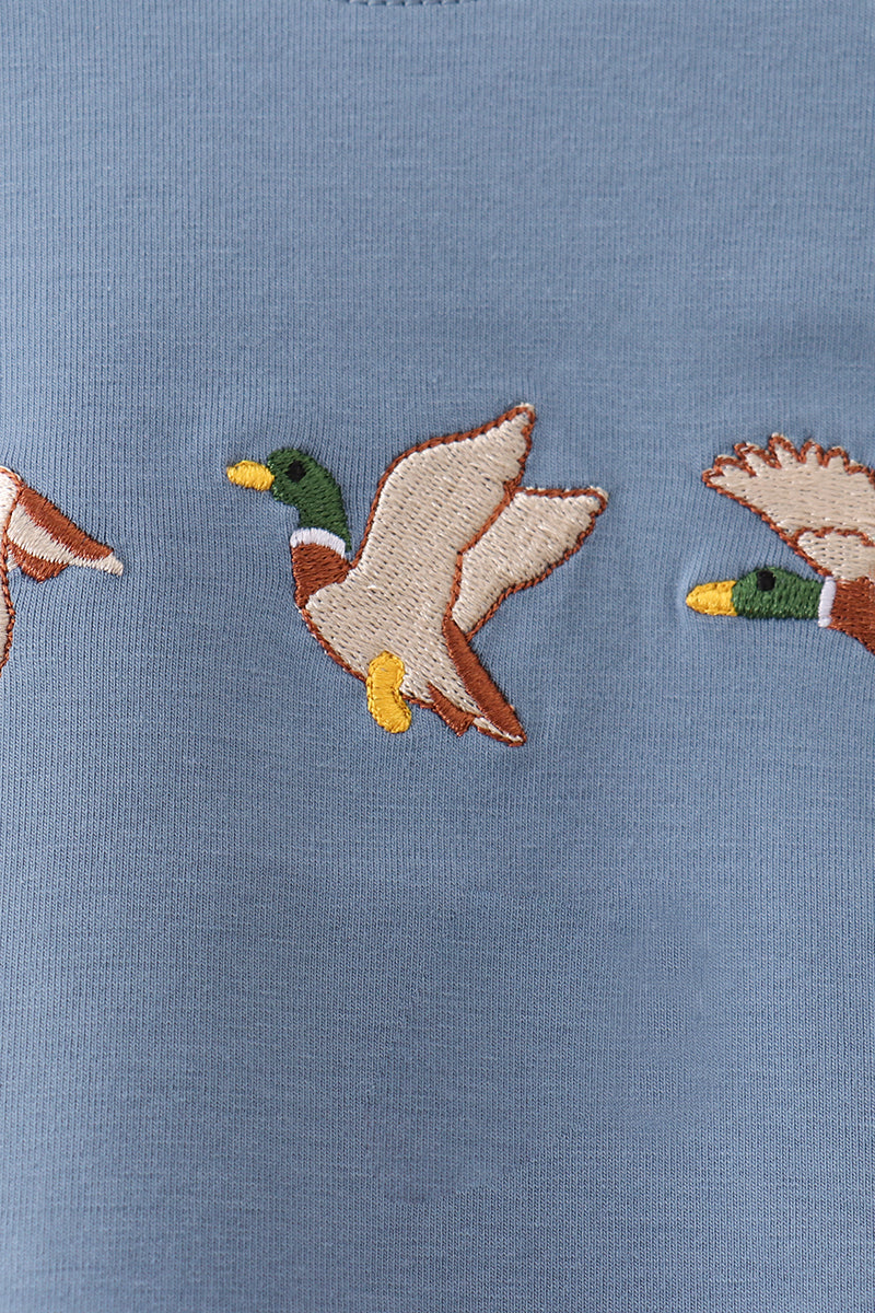 Teal Duck Embroidery Bubble