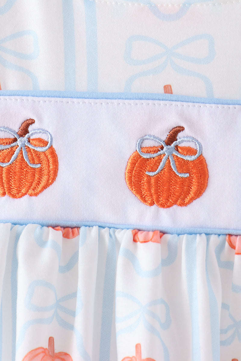 Blue Pumpkin Embroidery Ruffle Bloomer Set