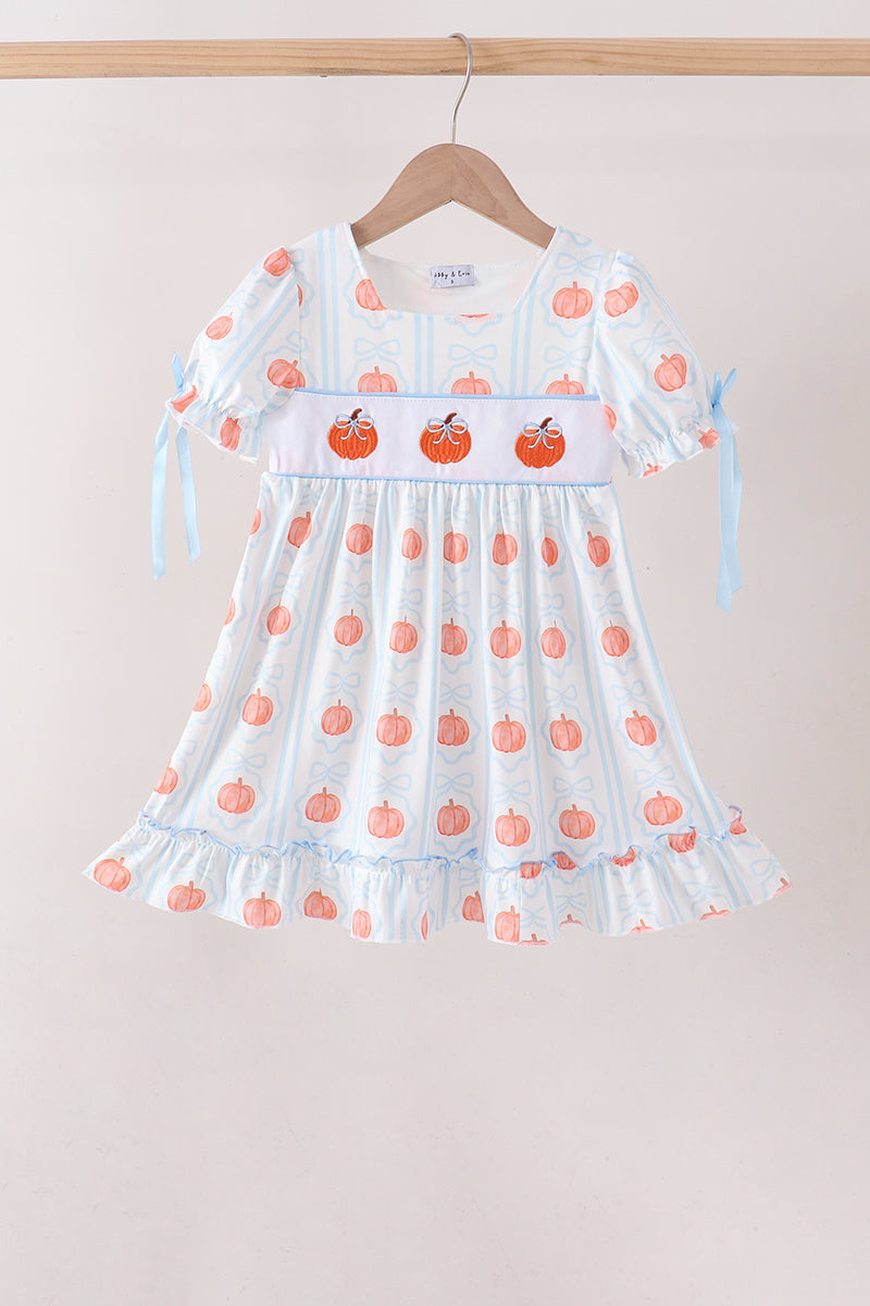 Blue Pumpkin Embroidery Ruffle Dress