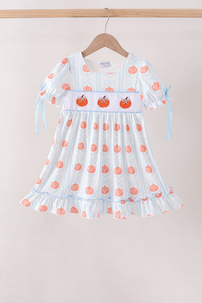 Blue Pumpkin Embroidery Ruffle Dress