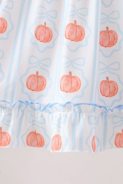 Blue Pumpkin Embroidery Ruffle Dress