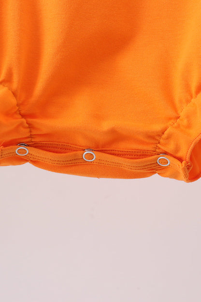 Orange Jack-O-Lantern  Applique Bow Bubble