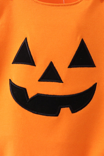 Orange Jack-O-Lantern  Applique Bubble