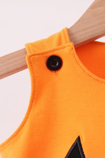 Orange Jack-O-Lantern  Applique Bubble