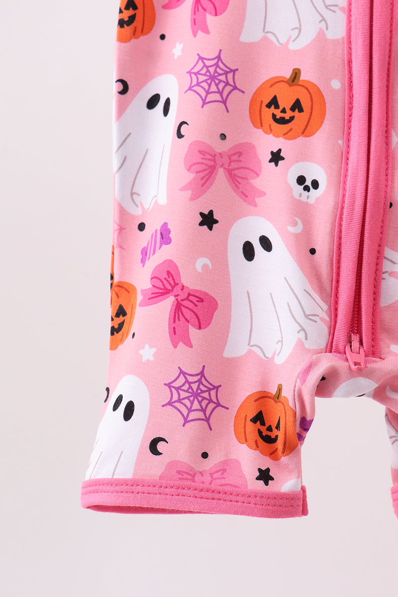 Pink Ghost Bamboo Romper