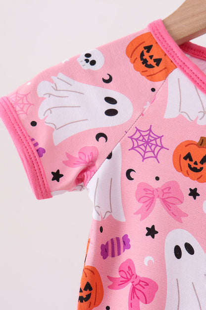 Pink Ghost Bamboo Romper