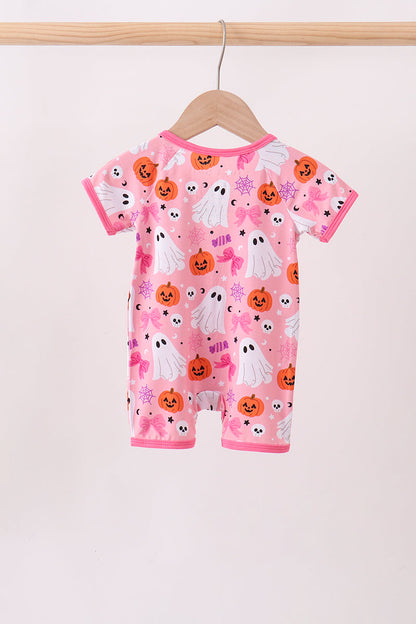 Pink Ghost Bamboo Romper