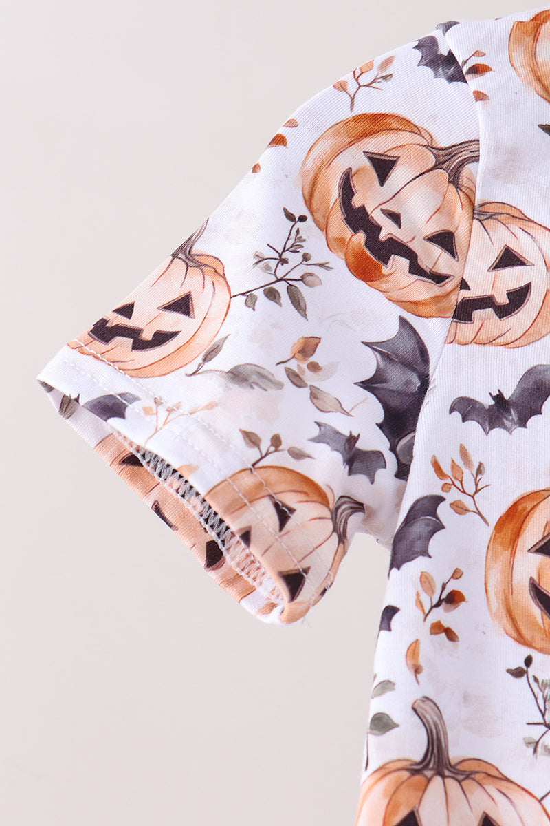 Gray Pumpkin Shorts Set