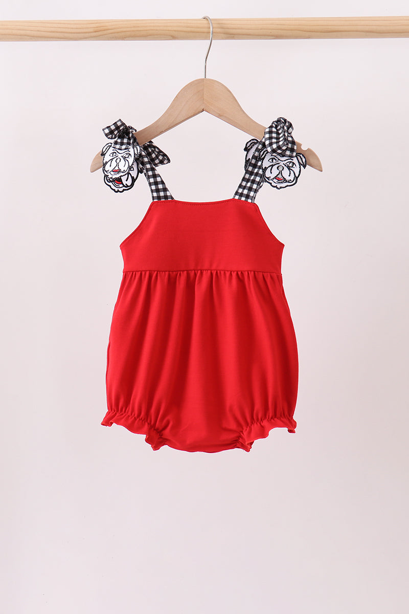 Red Georgia Go Dawgs Smocked Bubble