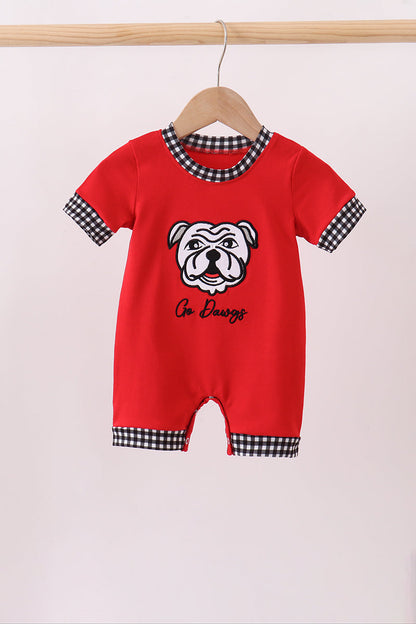 Red Georgia Go Dawgs Applique Romper