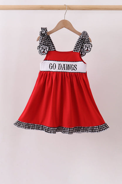 Red Georgia Smocked Dress