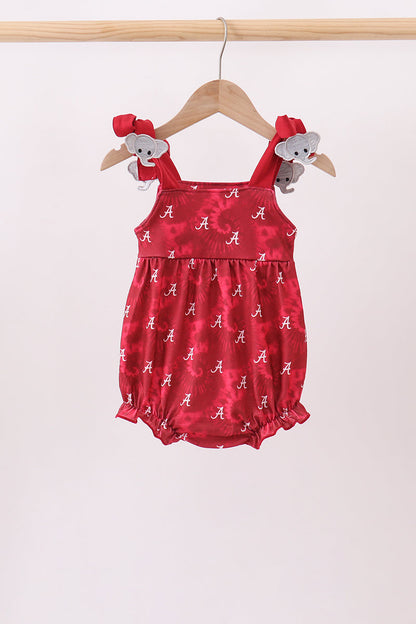 Maroon Alabama Roll Tide Smocked Bubble