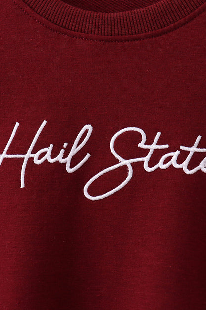 Brown Mississippi Hail State Embroidery Top