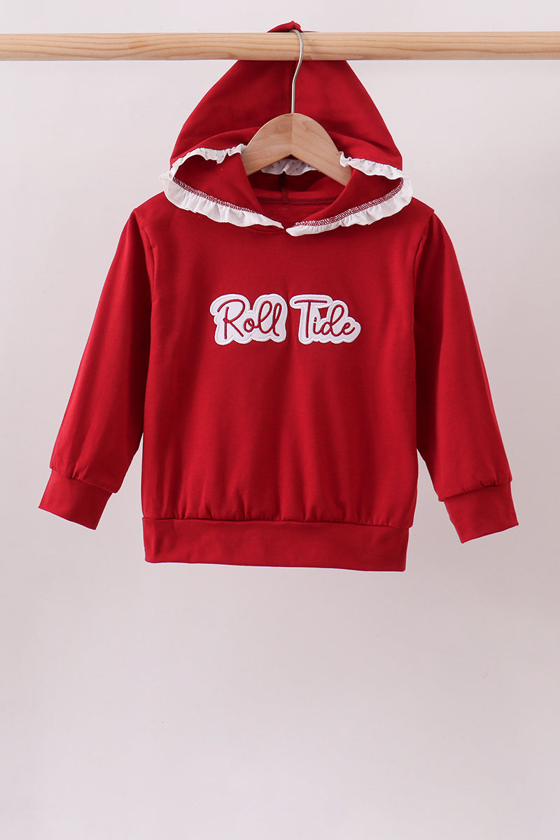 Red Alabama Roll Tide Embroidery Hoodie